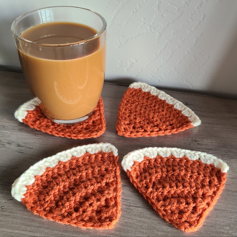 Pumpkin pie coasters, fall decor, home decor, Halloween coasters